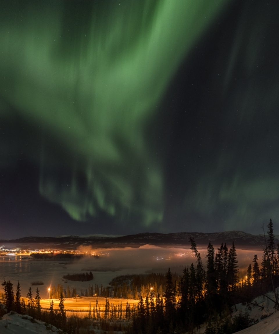 Evening and Aurora (Northern Light) images around Whitehorse, Yukon. Canada.